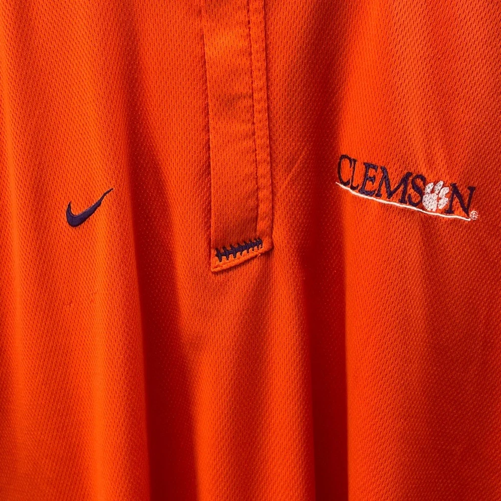 Clemson Tigers Nike Orange Polo  Quarter Zip Shirt for‎ Men